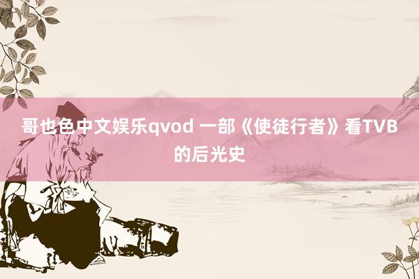 哥也色中文娱乐qvod 一部《使徒行者》看TVB的后光史