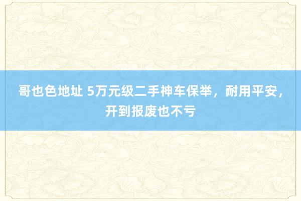 哥也色地址 5万元级二手神车保举，耐用平安，开到报废也不亏