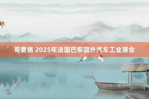 哥要搞 2025年法国巴黎国外汽车工业展会