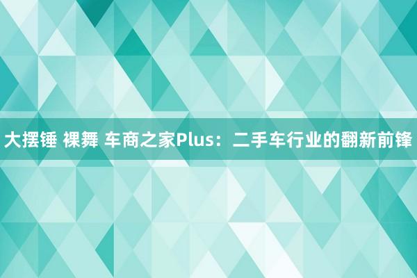 大摆锤 裸舞 车商之家Plus：二手车行业的翻新前锋