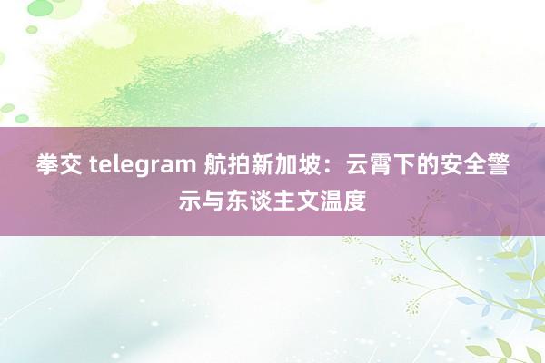 拳交 telegram 航拍新加坡：云霄下的安全警示与东谈主文温度