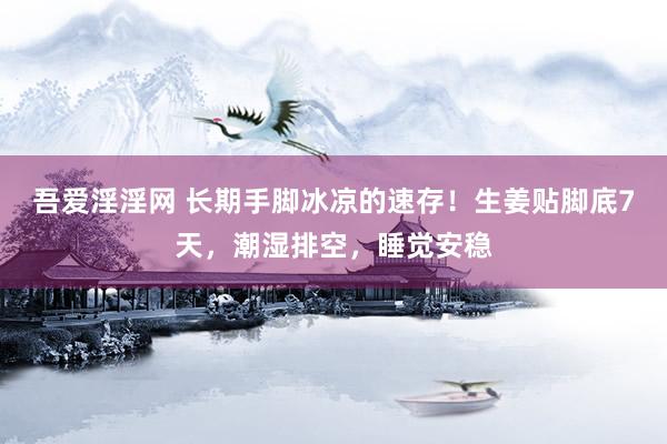 吾爱淫淫网 长期手脚冰凉的速存！生姜贴脚底7天，潮湿排空，睡觉安稳